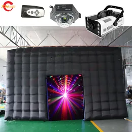 Utomhusaktiviteter Square Cube 8x8m Giant Night Club Tält Uppblåsbar Disco Tält Kubparti Tält till salu