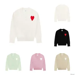 Amies De Coeur Hoodie Fashion Amis Paris Designer Sweaters Embroidered a Heart Pattern v Neck Jumper Couple Sweatshirts Zdd7