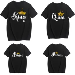 Família combina com roupas engraçadas rei rainha príncipe princesa família combinando roupas casuais, filho, filho e filha camisetas de coroa de ouro tops 230522