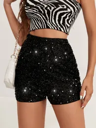 Women s Shorts 2023 Bling Metallic Sexy for Women Sequin High Waist Black Skinny Party Nightclub Dance Bottoms Girls Wear 230522