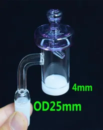 Nieuwe 25 mm XL Quartz Banger Nail 4 mm dik Wit ondoorzichtige bodem platgekleurd glas UFO Bubble Carb Cap voor glazen waterpijpen3527251