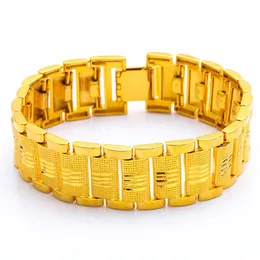 Bangle Fashion Male Bracelet Wholesale Braslet chunky 19mm Gold Color Consing Stain Bracelet for Men Jewelry Pulseira Masculine