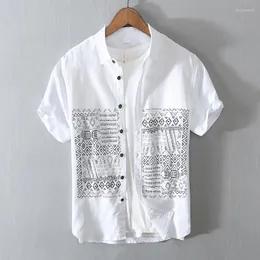 القمصان غير الرسمية للرجال مصممة صينية على الطراز الصيني قميص من الكتان القطن الرجال