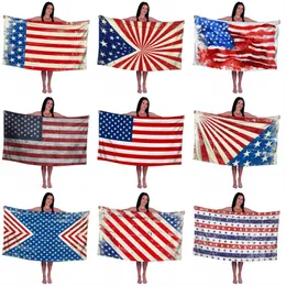 70*140cm American Flag Beach Towel 3D Printing Quick Dry Microfiber Beach Towel Lightweight 4th of July Independence Day Decoration