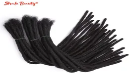 Afro Kinky Bulk Natural Human Hair Dreadlocks Braids Crochet Braiding Extensions Handmade Soft Faux Locs for Women Black 2204095278689