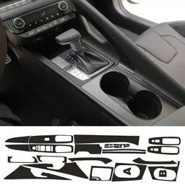 Bilstyling 3D/5D Carbon Fiber Car Interior Center Console Color Change Molding Sticker Decals för Hyundai Elantra CN7 2021-2023