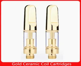 Golden Ceramic Coil Atomizer 05ml 10 ml Glass Vape Cartrides Gold 510 Tråd tjock oljeångtank CE3 TH105 TH205 Vapes Carts4906478
