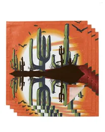 Storeczka na serwetkę 4pcs Kactus pustynia ptak Sunset Square 50cm impreza dekoracja ślubna tkanina kuchnia kolacja