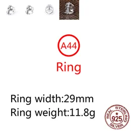 A44 S925 Sterling Silber Ring Mode Retro Persönlichkeit Doppelschicht Kreuzblüte VERSATILE PUNK -STYLE JUDELY GESCHUNG FÜR LIEBER NEU NEU