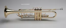 BB Tune Trumpet Brass Lacquer Plated Professional Musical Instrument med Case Mouthpiece