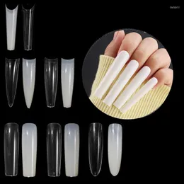 False Nails 3XL Tapered Square Full Cover Nail Tip 240Pcs 12 Size Clear XXXL Extra Long Straight For Acrylic & Press On