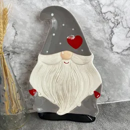 Talerze Święty Mikołaj Claus Talerz Ceramiczny płytki zachodnie stołowe płaskie Cute Creative Home dania El