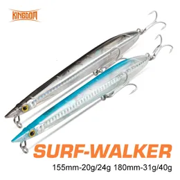 Fishing Hooks Kingdom Floating Sinking Lures 20g 31g 40g Pencil Artificial Plastic Hard Baits Wobblers For Pike Crankbait Winter 230520