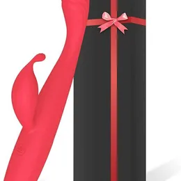 Salida de fábrica Punto G vibrador conejo clítoris recargable juguete sexual para adultos adecuado para parejas modos de estimulación dual de vibración fuerte