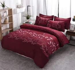 Cheap Bedding Set Single Floral Duvet Cover Sets Pillowcases Comforter Covers Twin Full Queen King Size Burgundy Floral11123954