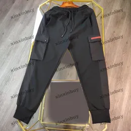 22ss calças de grife masculinas femininas de luxo com bolso de náilon para homem calça paris street black S-2XL