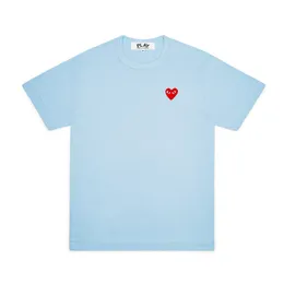 Men's T-shirts Summer Mens T-shirts Cdgs Play T Shirt Commes Short Sleeve Womens Des Badge Garcons Embroidery Heart Red Love