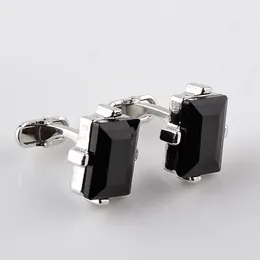 Fashion Luxury Men Shirts Cufflins Black Square Buttons Classic Cuff Links High Quality Jewelry Lawer Gifts Gemelos Para Camisas