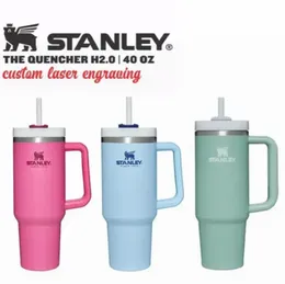 40OZ Stanley Cups H2.0 With LOGO Adventure Quencher 2nd Generation Tumblers Handle Lids And Straws Car Mugs vacuum Insulated Drinking Water Bottle 0521