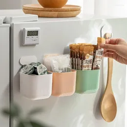 Бутылки для хранения Япония магнитная холодильник коробка кухня маленькие предметы полки корзина непроцветированная висящая всасывание камень