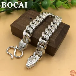 Braccialetto in argento sterling bocai S999 per uomini e donne la lettera di lettere Fu cinese Fu Catena a mano 2021 Fashion Pure Argentum Gioielli