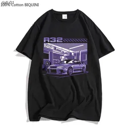 Camisetas masculinas Inicial D R32 Purple Drift Car camiseta homens de verão Camiseta de Hip Hop de manga curta para macho Harajuku Top Funny Streetwear Cotton L230520 L230520