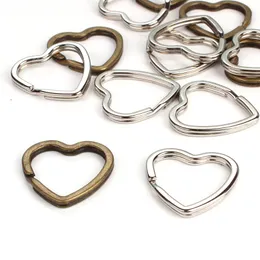 10PCS HEART RHODIUM STEEL SPLIT RING釣りルアースプリットキーチェーンリングコネクタキーチェーンキーチェーンキーチェーンアクセサリ用