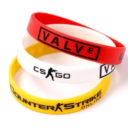 Armband 100st/Lot Game Spel CS GO SILICONE RUBBET DIABETES ALBELETS CSGO COUNT Strike Braclet Red Yellow White Cross Fire