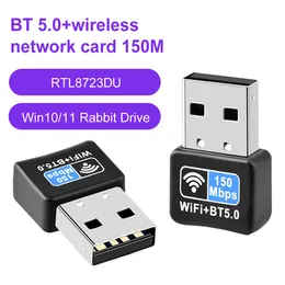 150Mbps Mini USB WiFi Adapter Wireless Dongle BT5.0 Gratis drivrutin Network LAN -kort 802.11n Bluetooth -mottagare för PC Desktop Computer