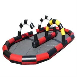 Sport Game Toys Go Mini Car Racing Track Inflatable Zorb Ball Game Race Games Inflatable Go Kart Track For Sale