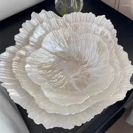 Płyty szklane talerze owocowe nordyc norko nowoczesny biały kwiat kształt gospodarstwa domowego naczynia z przekąski
