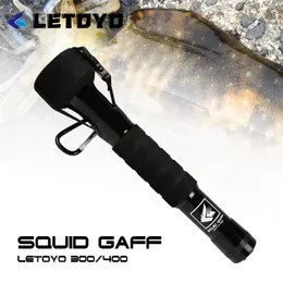 Fiskekrokar Letoyo Squid Gaff Rostfritt stål Sex korrosion Förebyggande infällbar krok Totalt längd 3 M 4M 230520