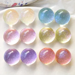 Beads Newest 50pcs/lot 15mm color print geometry rounds shape flatback resin cabochon beads diy jewelry earring/hair accessory