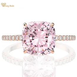 Ringe Wong Rain 100% Sterling Silber Erstellt Moissanit Saphir Edelstein Hochzeit Verlobung Roségold Ring Feiner Schmuck Großhandel