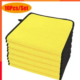 New 10/5Pcs Microfiber Towel Car Detailing Cleaning Towels Auto Wiping Cloth Car Double Layer Cleaning Drying Rags Car Wash Rags