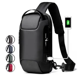 남자 다목적 크로스 바디 야외 여행 어깨 또는 가슴 가방 USB 충전기 방수 옥스포드 천 완벽한 스포츠 가방