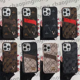 مصمم الأزياء ، الحالات الهاتفية لـ iPhone 14 Pro Max 13 Mini 12 11 XR XS Max 7 8 Plus Pu Leather Card حامل Samsung S23 Ultra S22 S8 9 10 S20 S9 S10 Note 20 10 S21 Cover