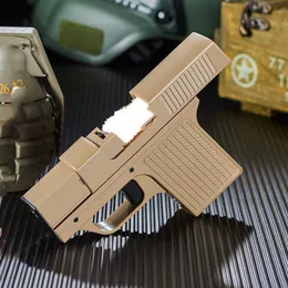 New Creative Pistol Turbo Gas Lighter Gonfiabile Accendisigari Portasigarette 10PCS Antivento Accendisigari Giocattolo di altissima qualità