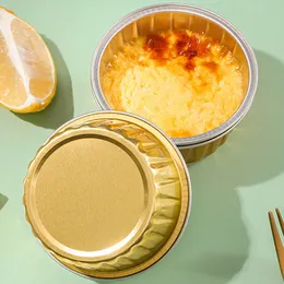 20pcs Bowls aluminium Foil Cups Mini Baking Gold Cupcake Liners يمكن التخلص منها مستديرًا
