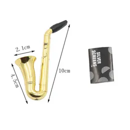 Metal Pipe Set Mini Saxophone Trumpet Shape Tobacco Pipe With Screens Mesh Filter Herb Cigarette Smoking Pipes