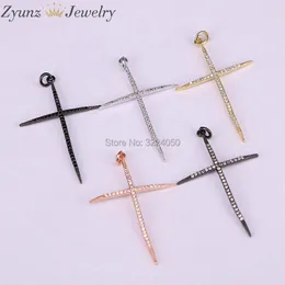 Other 5PCS High Quality CZ Crystal Cross Pendant Full Zircon Micro Paved Pendant For Men and Women Jewelry