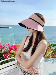 Sonnenschutzhut für Damen, UV-Schutz für den Sommer 2023, neuer Sonnenschutzhut, Strohhut mit großer Krempe, Gesichtsschutz, hohles Oberteil und kleiner Sonnenhut
