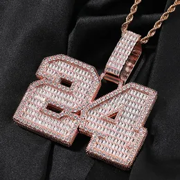 Hip Hop Square A-Z Anpassade nummer Bokstäver Pendant Halsband Cool Mens Gift