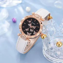 Наручительные часы роскошные высококачественные часы-дамские кольцевые кольцо набор бабочек