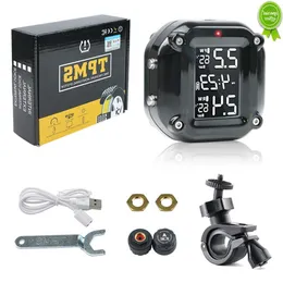 Carro novo Sensores de pressão dos pneus de motocicleta Moto TMPS Sistema de monitoramento de pressão dos pneus 2 Sensor externo do pneu de roda para bicicleta de moto