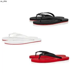 Sandals luxury designer Loubi Flip Woman rubber slim straps glossy summer thong slipper leather sandal flip flop J0523