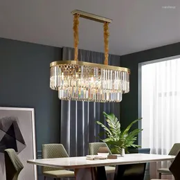 Lampadari Lampadario moderno per soggiorno Decorazioni per la casa di lusso Lampada in cristallo ovale in oro Camera da letto da pranzo Lustro a luce cristal a led