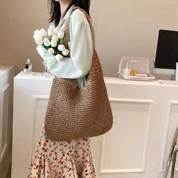 Été nouveau sac tissé femmes 2023 haute capacité sac fourre-tout tourisme plage sac Qingxin mode femmes sac 230522