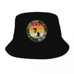 Berets Fishing Legend Reel Cool Popi Bucket Hats Unisex Personalized Summer Beach Sun