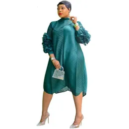 Etnik Giyim Kadınlar Afrika Elbise Petal Birleştirilmiş Kollu Gevşek Ropa Baskı İyi Moda Geleneksel Sokak Giyim Kanga Afrika Elbise 230520